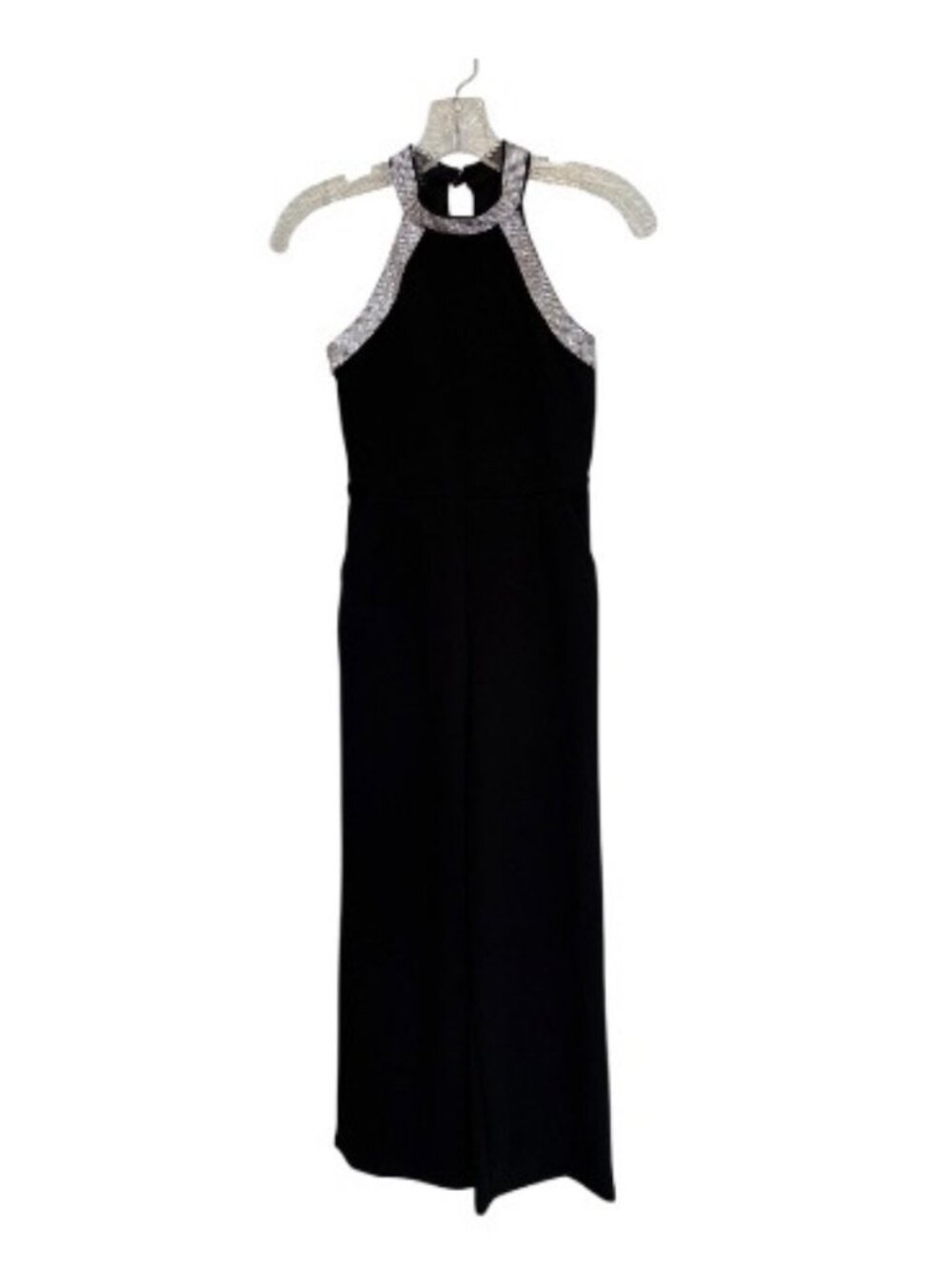 I.N. Girl Black Jumpsuit Girl's 10 Rhinestone Embellished One Piece